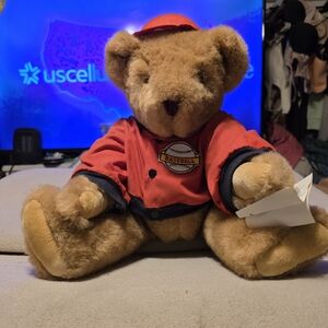 Craft Plush Teddy Bear with Red and Black Cap